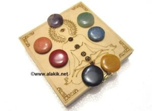 Chakra Buddha Itched Box with Chakra Disc Sets-Chakra Wholesale