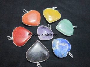 Chakra Heart Shape Ring Pendant Set